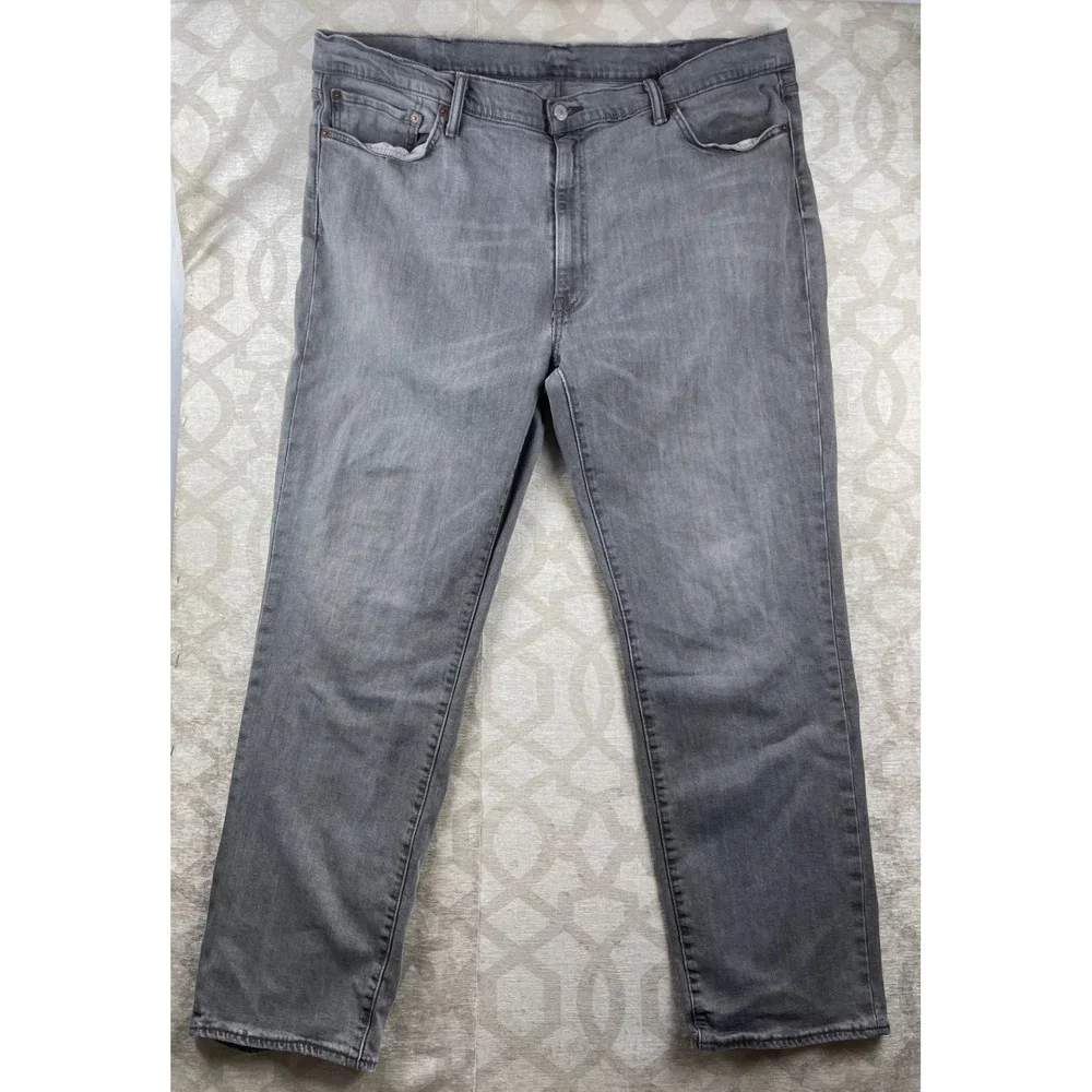 Levi's 541 Athletic Taper Mens 42x32 Grey Denim Jeans Stretch Casual Pants